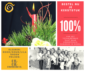 Bestel nu je Kerststuk (opbrengst naar Hanukkah)