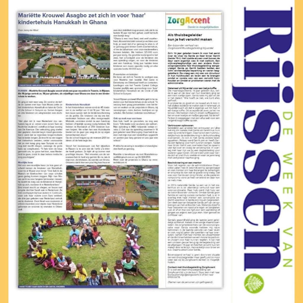 Mariëtte in de lokale krant Rijssen